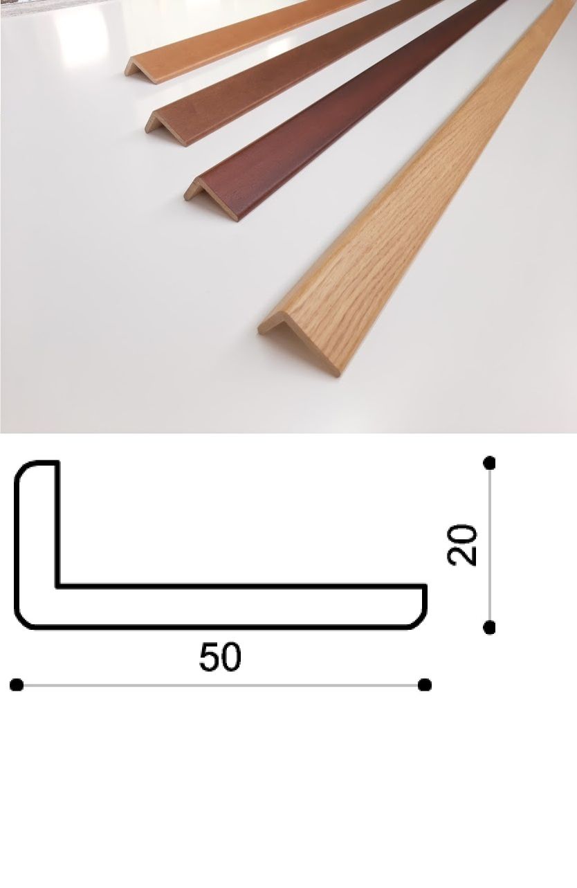 ANGOLARI IN LEGNO 20X50, Profili angolari in legno